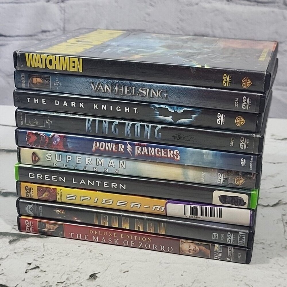 DVD Lot Super Hero Action Adventure Movies Lot Of 10 Zorro Superman Power Ranger